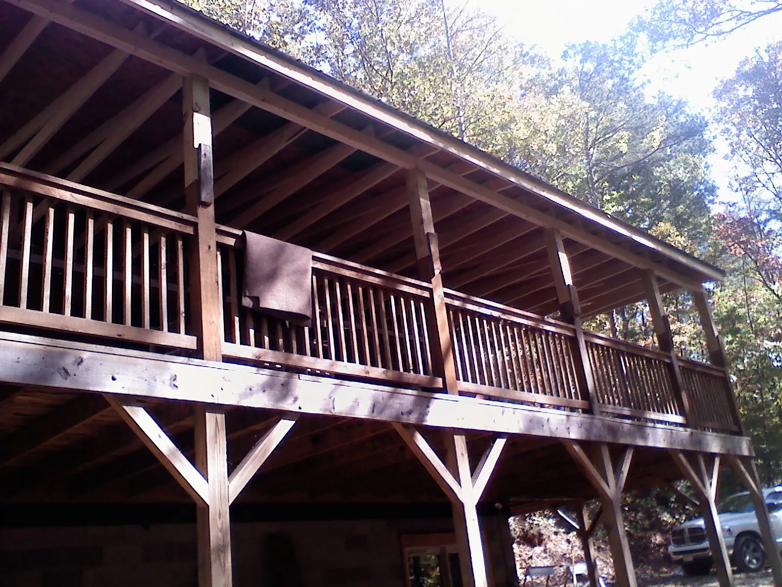 Timber framing under a new elevated porch and deck — Roof Leak Repair in Bessie by Roofing Brothers